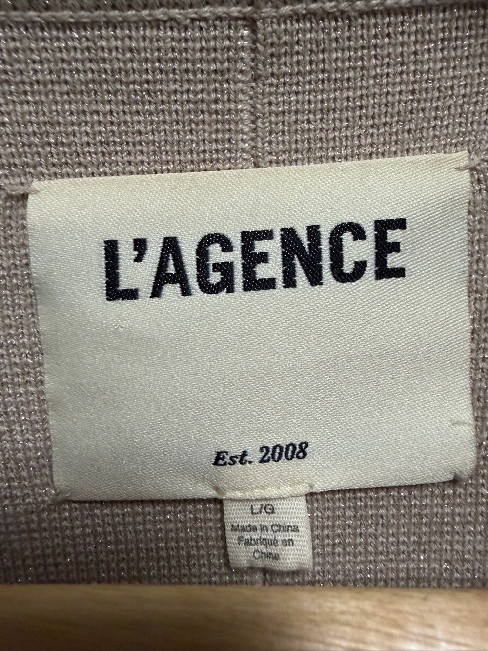 L'AGENCE Kenzie Metallic Knit Blazer in Khaki Gold Women’s Size Large - Picture 2 of 8